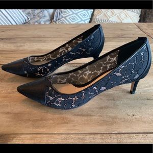 Tory Burch black lace pumps